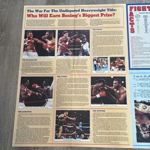 1988 KO Boxing Mike Tyson Vs Michael Spinks Super Fight Poster 32”x22” Rare HTF - 画像13/13