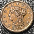 Photo of a 1844-P Large Cent from an eBay listing that sold on Jul 19, 2026