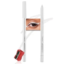 evpct Pearl White Glitter Eyeliner Pencil for Eyes, Pearl White Metallic Shim...