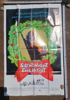 Rare Silent Night Evil Night (1975) Original Vintage Movie Poster 27”x41"