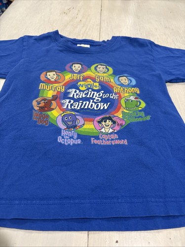 Vintage The Wiggles T-shirt Kids XS 4/5T “Racing to the Rainbow” 2007 Blue Y2K - Picture 2 of 14