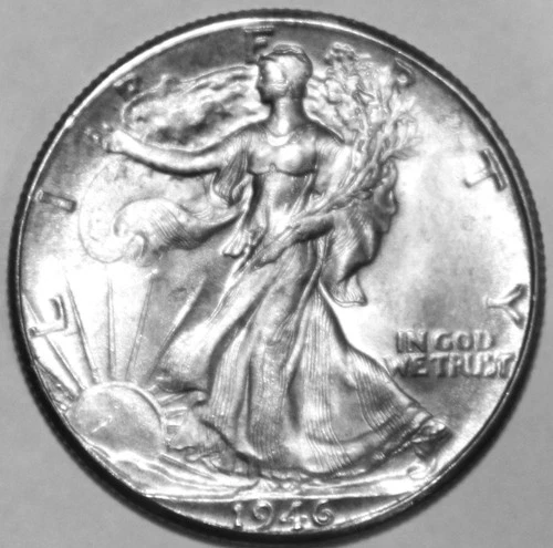 1946-D Walking Liberty Silver Half Dollar - GEM BU - #7902D