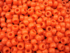 Pony Beads 9x6mm Dark Orange 100pc Hair DIY Jewellery Party Fun