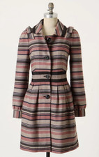 Elevenses Pattern Maker's Coat Size 6 Neutral Striped Tweed Anthropologie