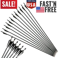 30" Fiberglass Arrows Removable Tips Archery Compound/Recurve Bow Hunting Target
