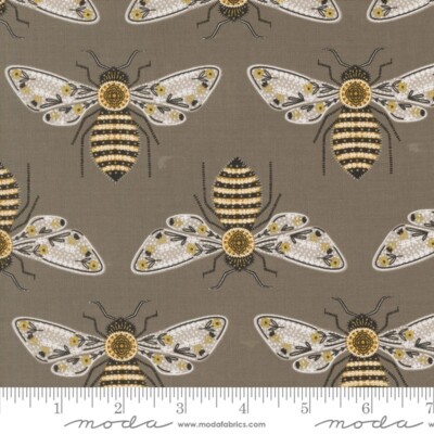 Bee Garden 48411 20 Metallic Slate by Gingiber for Moda - by the half-yard