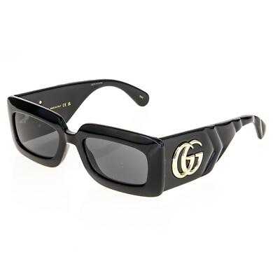 小物 GUCCI sunglasses vintage GG BLACK unisex GUCCI MATELASSE 0811 Shiny Black Quilted Chunky Sunglasses GG0811S