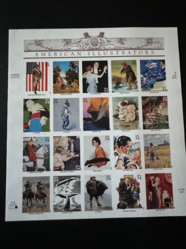 Scott #3502 American Illustrators Pane of 20 34¢ Stamps (2001)