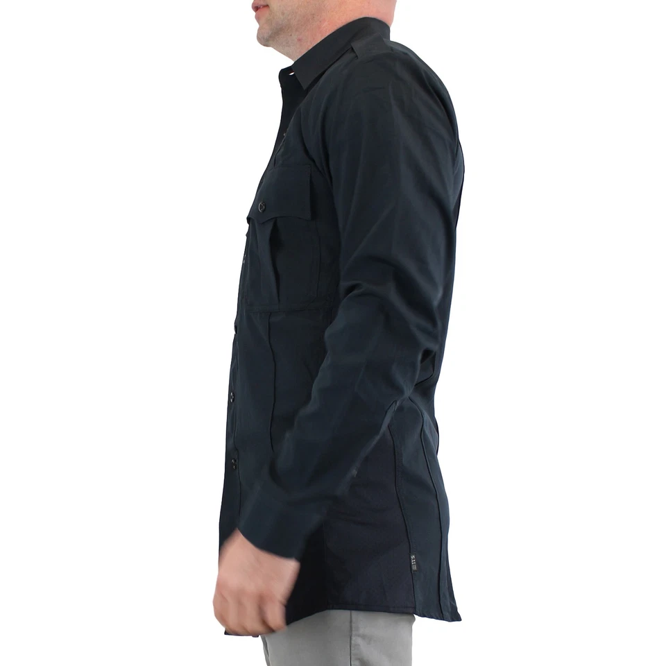 5.11 Tactical Shirt, Men's Stryke Ripstop Long Sleeve Zipper Flex-Tac Shirt - Image 4 of 4