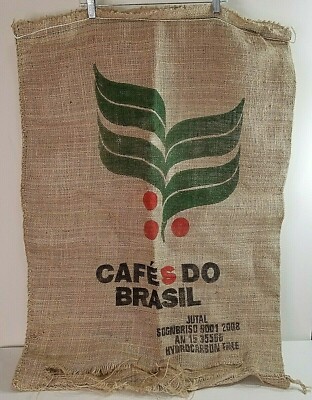27x37 COFFEE BEAN Burlap Sack Bag Cafes Do Brasil Wall Art