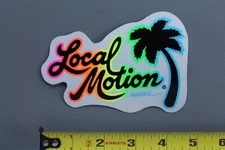 LOCAL MOTION Hawaii Clear Neon Rainbow Black OG 80's LM2 Vintage Surfing STICKER
