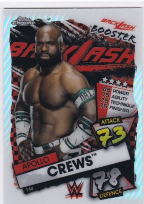 2021 Topps Chrome WWE Slam Attax  WRESTLING  REFRACTOR #144 APOLLO CREWS BOOSTER