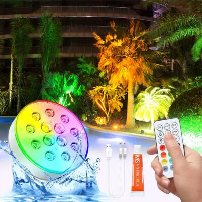 Pool Lights Rechargeable Underwater Submersible LED Lights Waterproof  