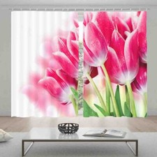 Tulip Tightly Vaguely 3D Curtain Blockout Photo Printing Curtains Drape Fabric
