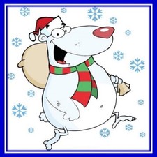 30 Custom Winter Holiday Bear Personalized Address Labels