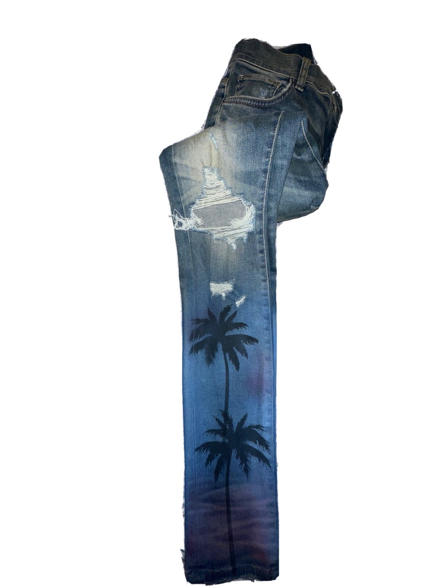 AMIRI Night Palm Thrasher Jeans Mens 28 Classic Indigo | eBay