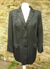 Black Boxy Blazer Jacket By Designer Laurel Textured Fabric Pattern 46 16 Ex Con