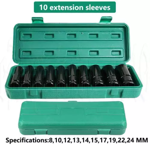10/20PCS 1/2" inch Heavy Duty Deep Impact Socket Tool Set 8-32mm Metric Garage - Picture 15 of 18