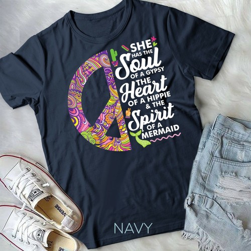Hippie, Gypsy, Mermaid Soul, Heart, Spirit Unisex & Youth T-shirt - Picture 6 of 11