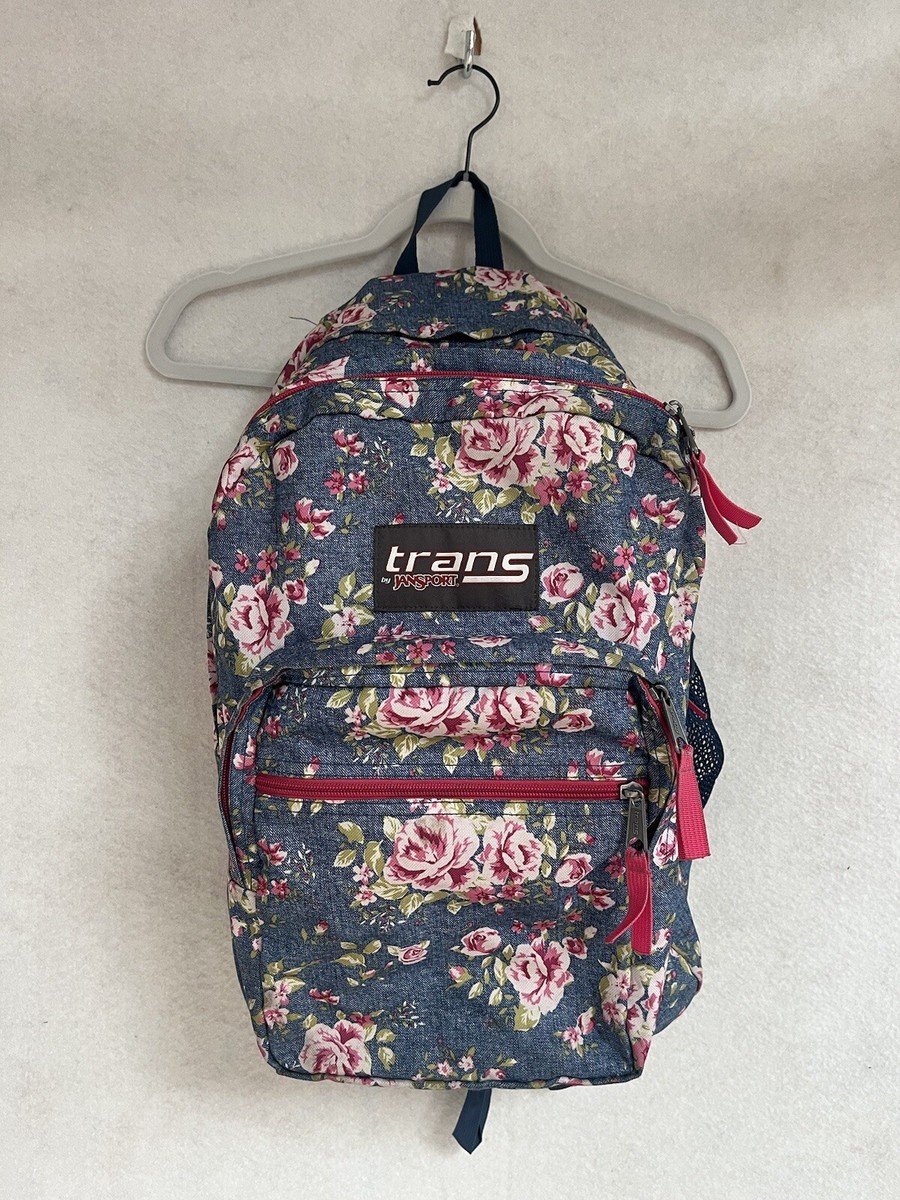 jansport backpacks floral popular Mini Break Backpack Start Your Summer Hiking a side water bottle two bat Color:Turquoise/Midnight