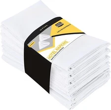Utopia Kitchen White Cloth Napkins [12 Pack, 18x18 Inch] - 12PC, 