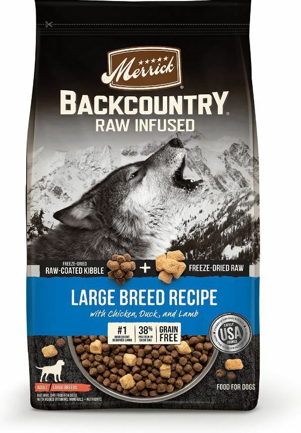 Merrick Backcountry Raw Infused Grain Free Dry Dog Food Large Breed Recipe, 20Lb