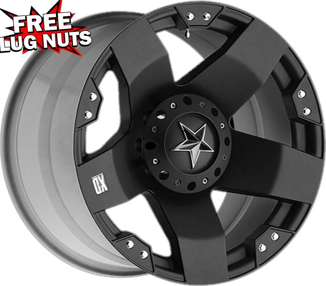 17 inch 17x9 XD XD775 ROCKSTAR Matte Black wheels 5x5 5x127 -12