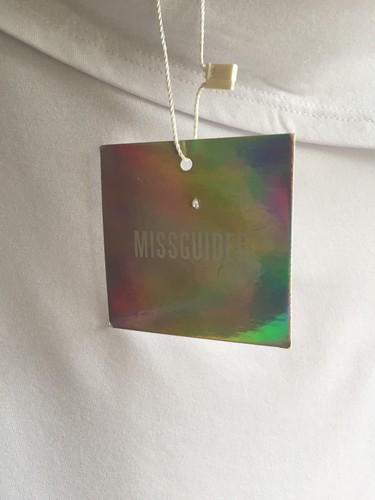 Abito bodycon donna Missguided bianco overlay fascia taglia 8 eur 36 π nuovo - Foto 7 di 9