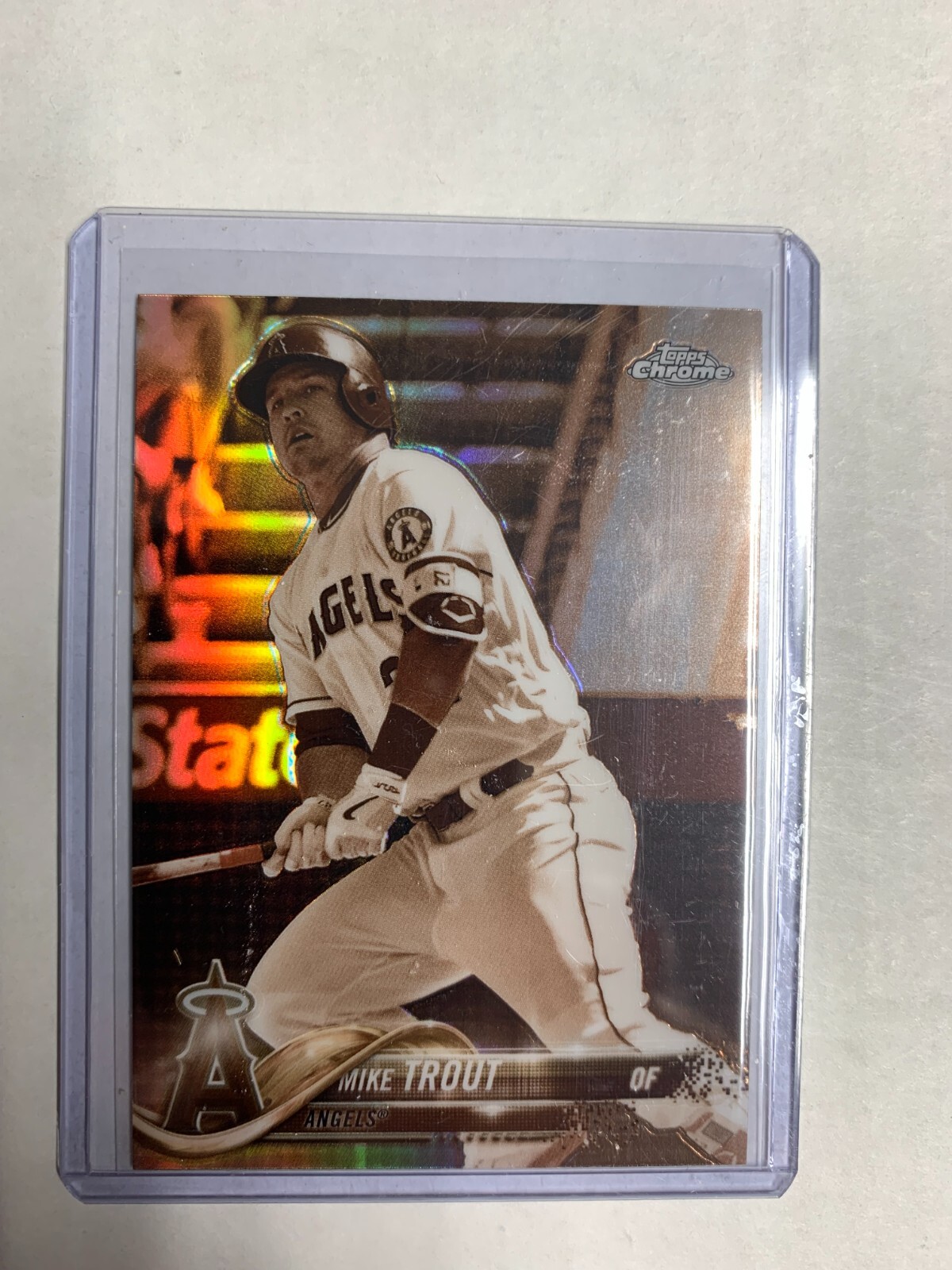 Mike Trout 2018 Topps Chrome Sepia Refractor Los Angeles Angels #100 Chrome