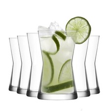LAV 12x Derin Highball Glasses Water Juice Cocktail Tumblers 350ml Clear