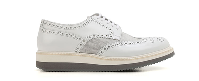 Prada Mens White Lace Up Wingtip Oxfords Z3660 Size 8.5 UK | eBay