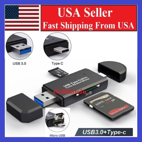 Kartenleser USB 3.0 Typ C Micro SD TF OTG Smart Memory Adapter Laptop Computer - Bild 1 von 12