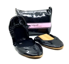 Hollywood Fashion Secrets 1 pair Fashionista Flats Medium Black w/ case R4