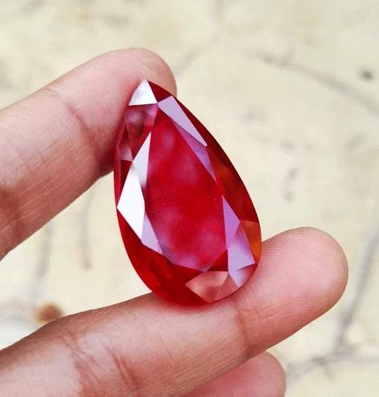 32x18mm. 47.5cts. PEAR CORUNDUM BLOOD RED RUBY LOOSE GEMs EXCELLENT CUT AAA+ - Image 2 of 4