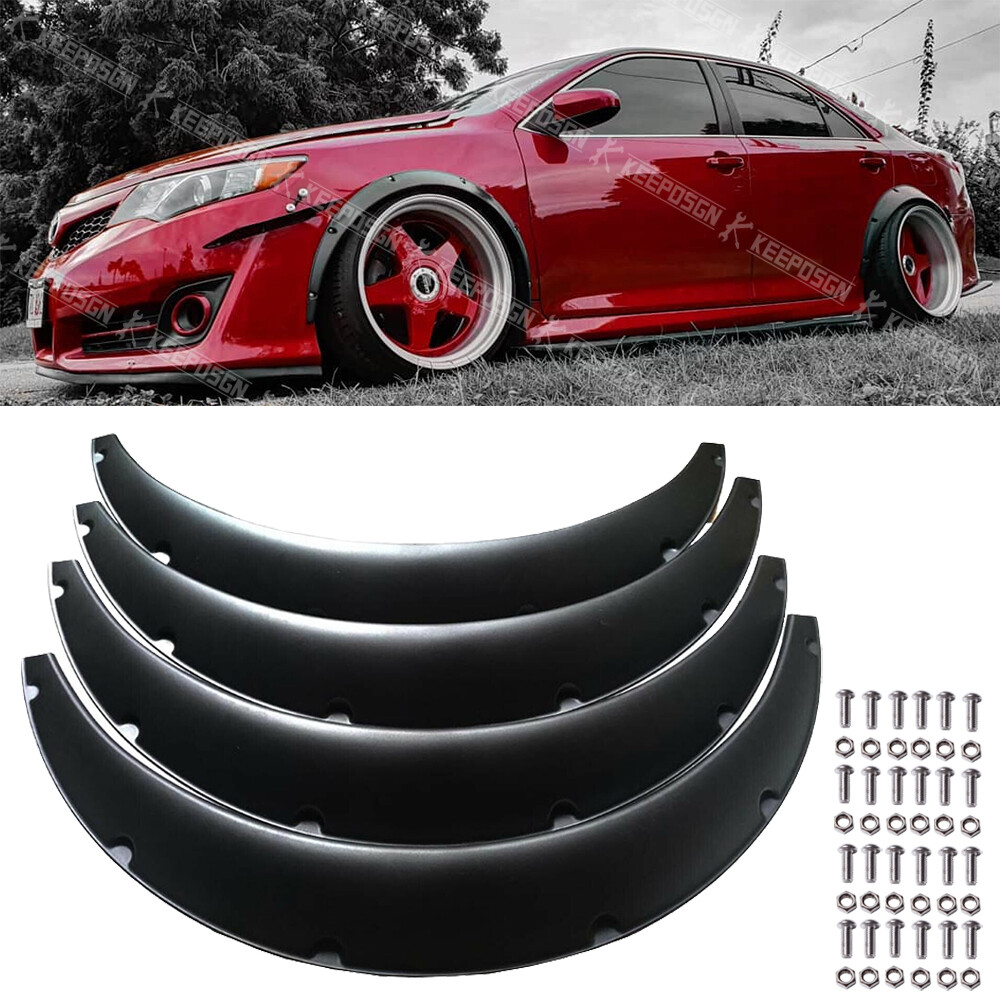KEEPDSGN 4.5" Extra Wide PU Fender Flares For Toyota Tacoma - 4-Piece Set (Black)-630374