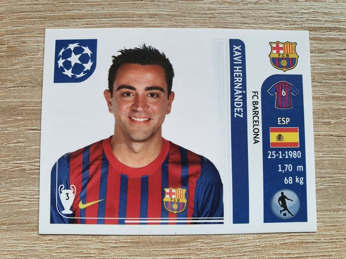 Panini 490 Xavi Hernandez Champions League 2011 2012 FC Barcelona