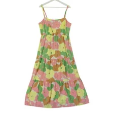 SANCTUARY SOCIAL STANDARD Floral Tiered Maxi Dress Womens SZ XXL Strap Smocked