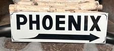 Vintage Hand Painted PHOENIX ARIZONA DIRECTIONAL Mile Road Street Sign Arrow ART