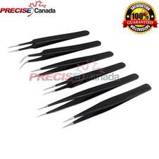 6 Pcs ESD Anti-Static Stainless Steel Tweezer Set Tweezers Maintenance Tools Kit