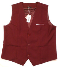 COOFANDY Men's XL Casual Business Suit Vest Burgundy Formal Dress Waistcoat