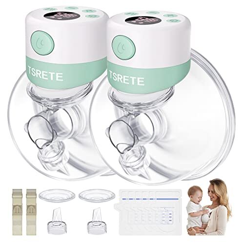 TSRETE Breast Pump, Double Wearable Breast Pump, Electric Hands-Free Breast P...-image