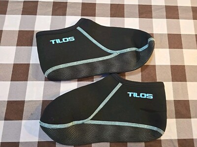 Tilos 3mm Neoprene Low Top Fin Socks, BLACK Blue Size: LARGE