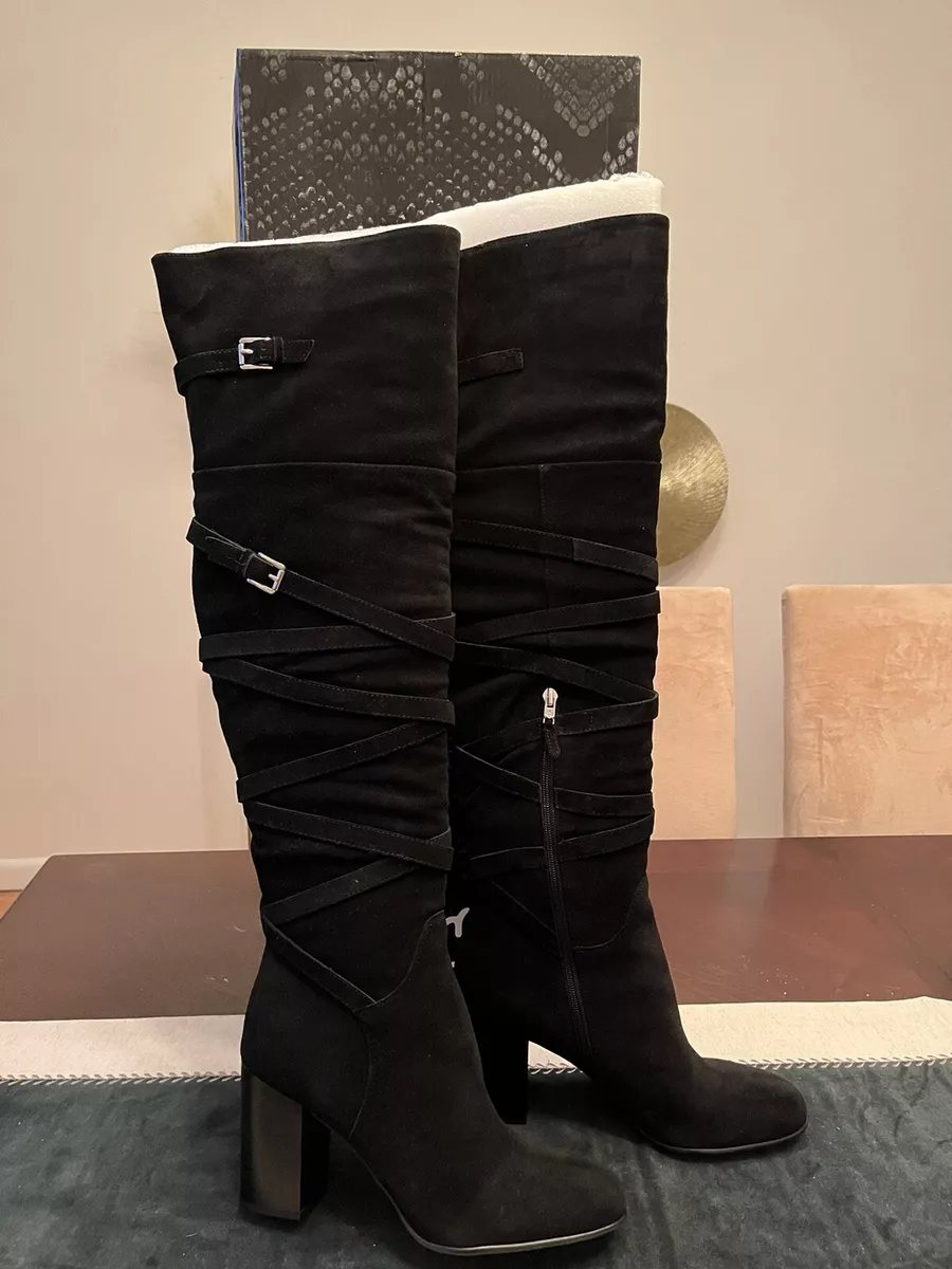 Sam edelman black store suede knee high boots