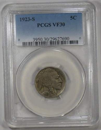 1923-S Buffalo Nickel PCGS VF30