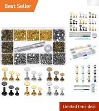 480-Piece Leather Rivets Set in 3 Sizes 4 Colors - Craft Tool Kit Included