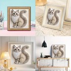 5D Cat Special Shape Diamond Art Kits for Adults Beginners, Animal Cat Diamond..