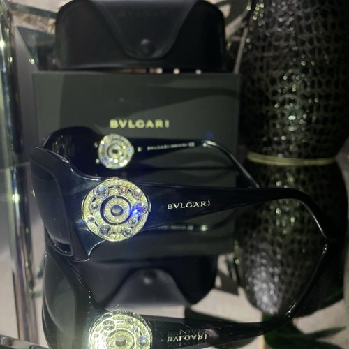 Bvlgari Sunglasses 8007-B Black Swarovski Crystal Limited Edition VERY RARE! - Picture 7 of 22