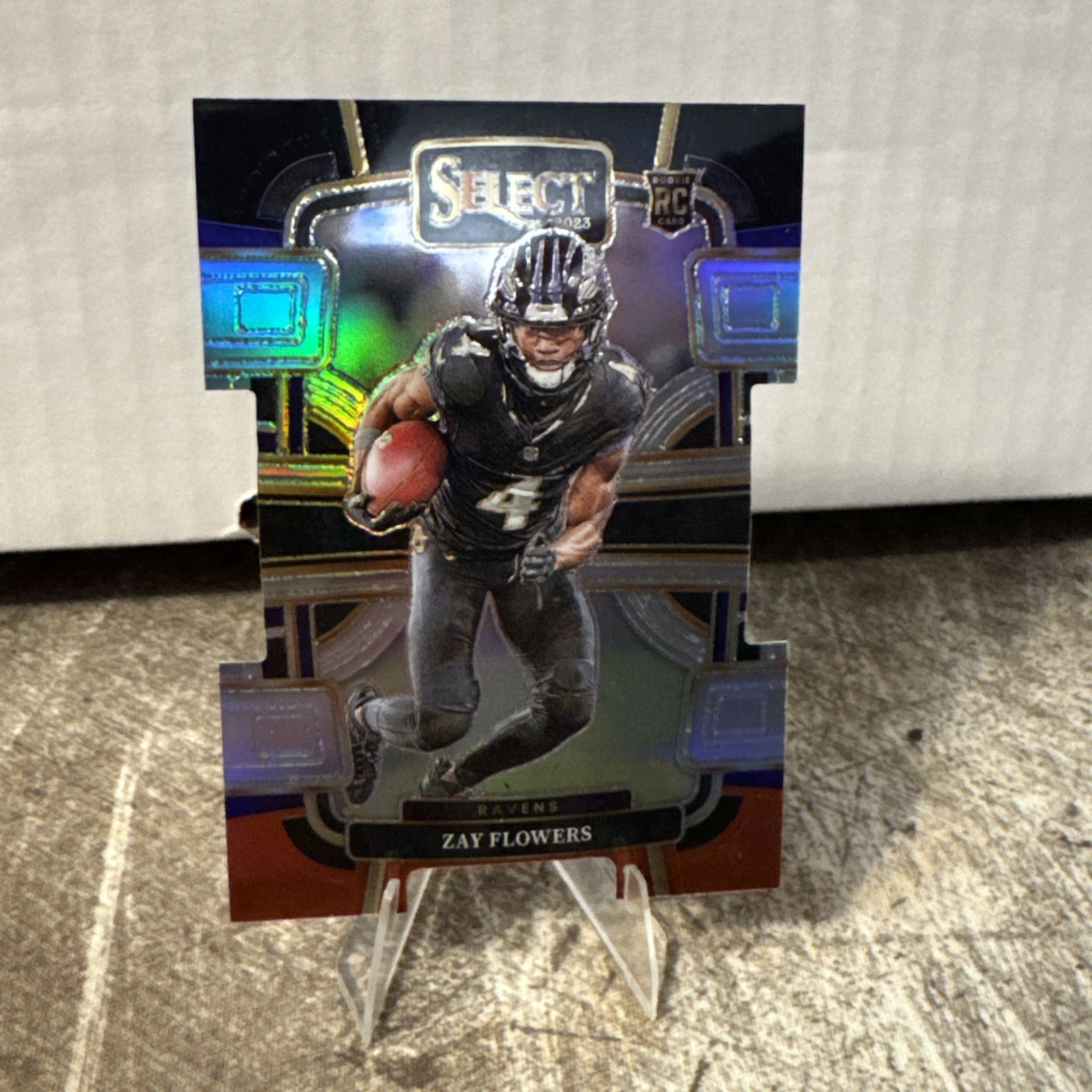 2023 Panini Select - Concourse Zay Flowers #8 Black & Red Prizm Die-Cut (RC)