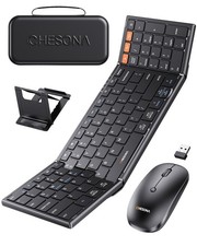 Foldable Keyboard and Combo - Ultra Slim 600g with 2.4G Dual Bluetooth Compac...