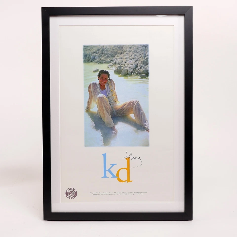 k.d. Pôster lang assinado e emoldurado